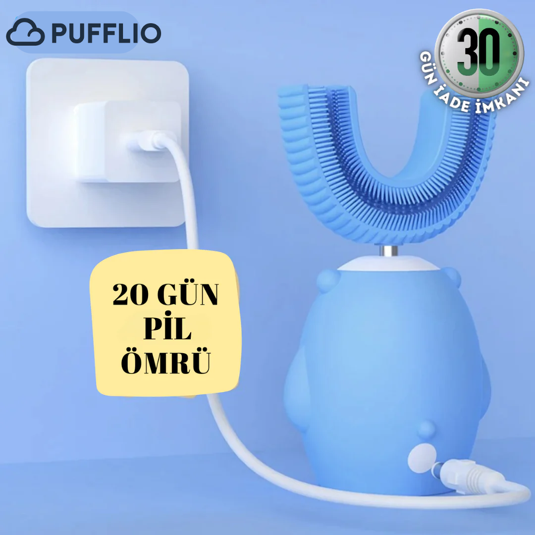 PUFFLIO 360 Derece U Şeklinde Şarjlı Çocuk Diş Fırçası